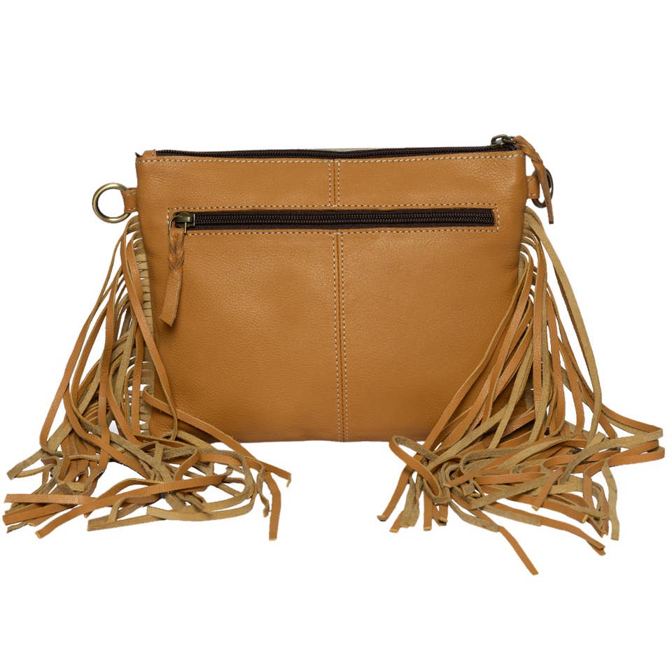 Marbella Bullhead Cowhide Sling Bag with Fringes